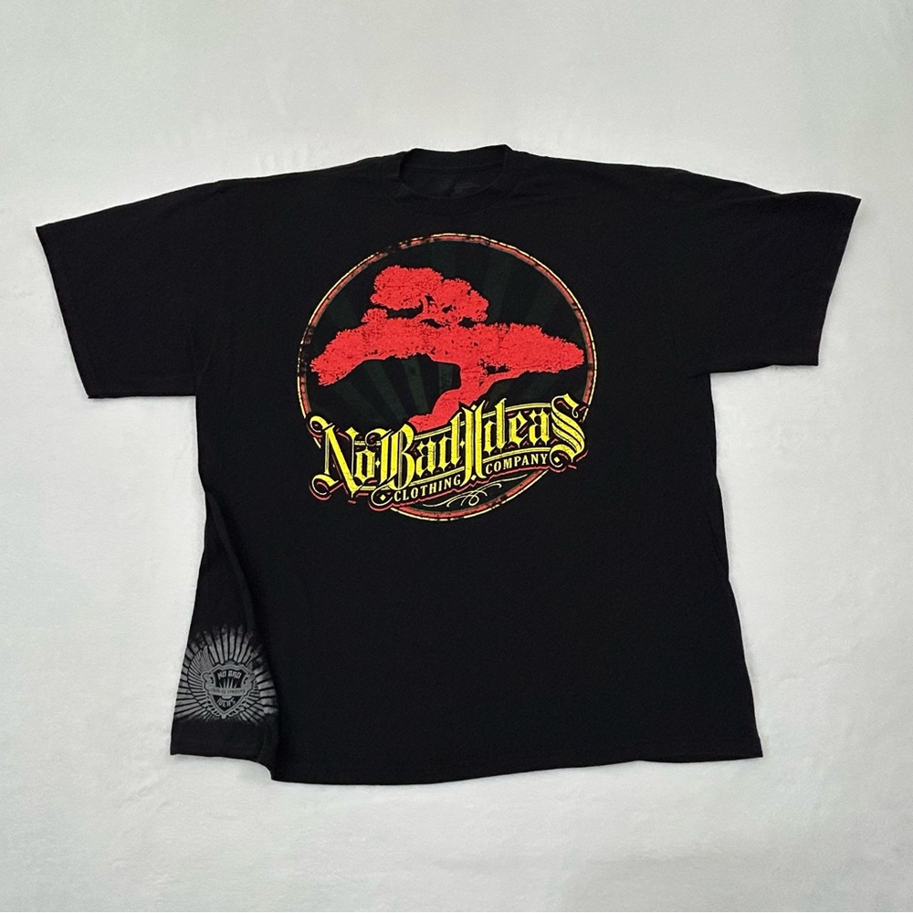 No Bad Ideas Clothing Company Stash Pocket Black Graphic Logo Shirt Men’s L & XL